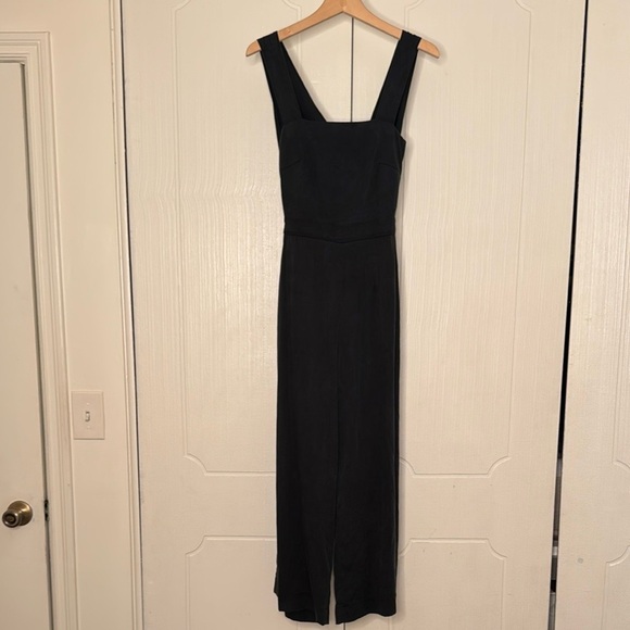 VETTA • The Apron Black 3-Way Tie Back Jumpsuit • Washed Black Grey Tencel • 0 - Picture 6 of 13